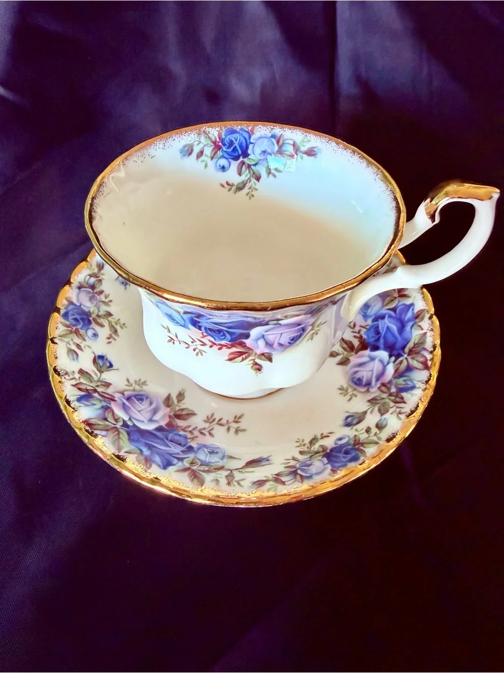 Vintage Royal Albert Moonlight Rose Pattern Footed Tea Cup & Saucer Bone China
